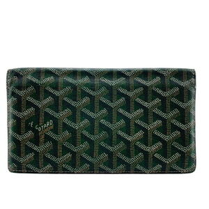 GOYARD Grenelle Herringbone Long Wallet Card Slots Coin Green